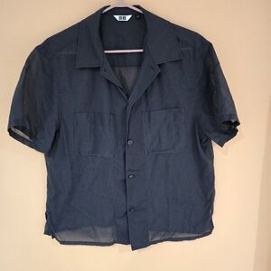 Uniqlo charcoal blouse